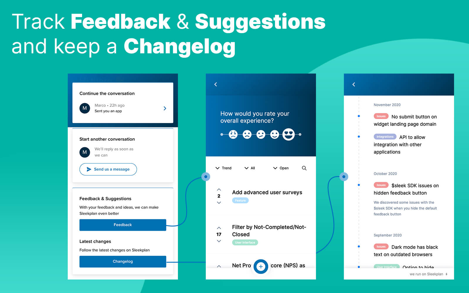 Add a feedback board & changelog to your messenger